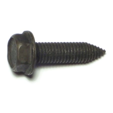 Midwest Fastener Sheet Metal Screw, M8 x 30 mm, Black Steel Flange Hex Head External Hex Drive, 8 PK 72151